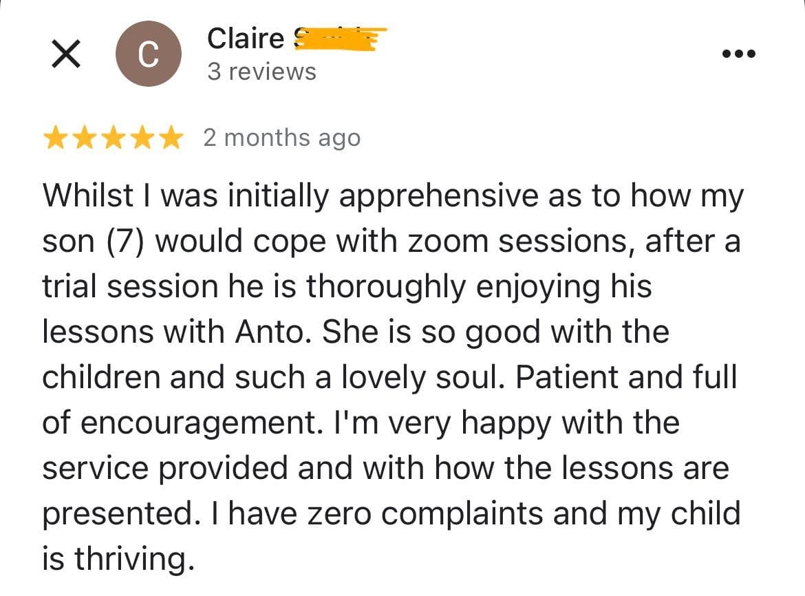 Parent review of Poncho Spanish online Spanish lessons (4)